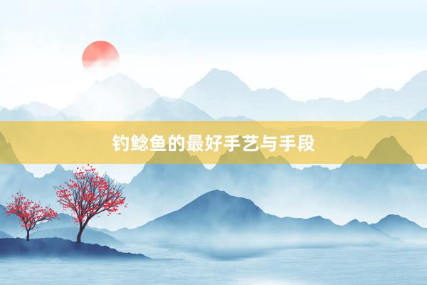钓鲶鱼的最好手艺与手段