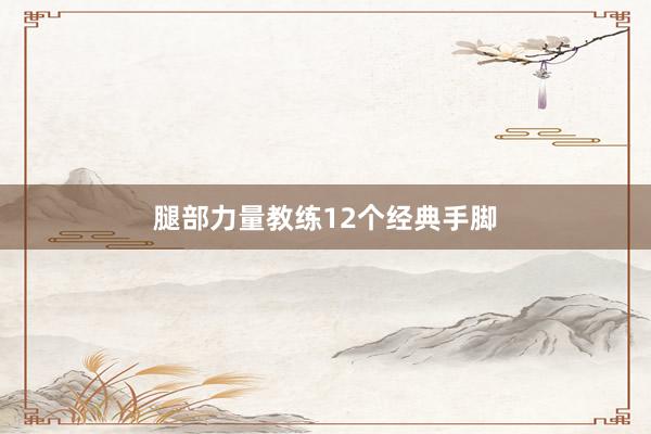 腿部力量教练12个经典手脚